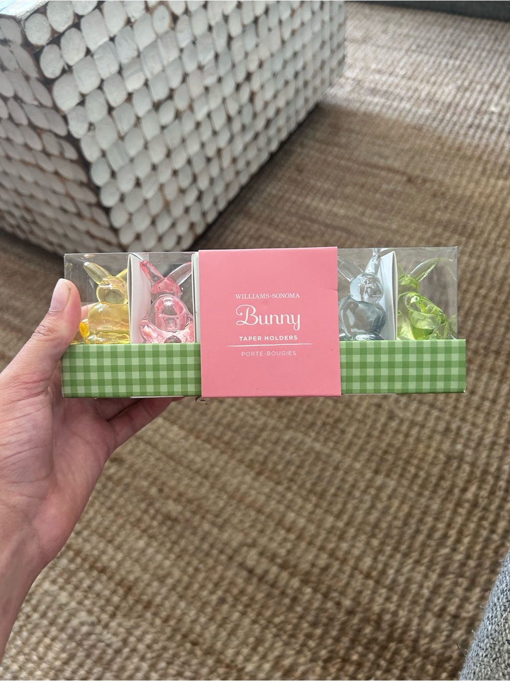 Williams Sonoma Bunny Taper Holders — Yellow, Pink, Silver, Lime